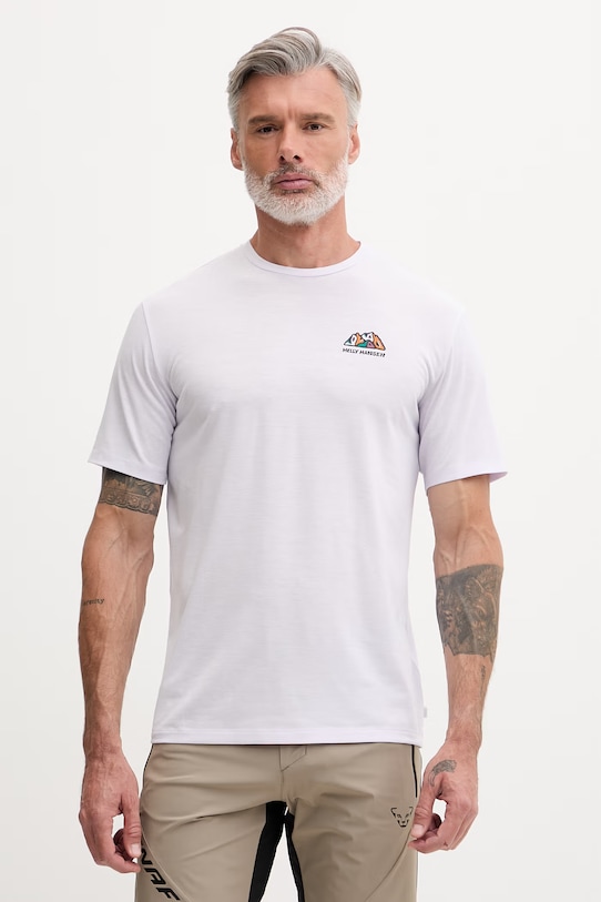 Helly Hansen T-shirt sportowy męski SKOG RECYCLED GRAPHIC fioletowy 63082.687