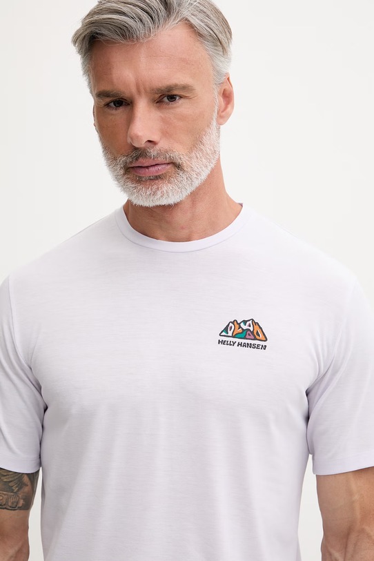 Helly Hansen T-shirt sportowy męski SKOG RECYCLED GRAPHIC fioletowy 63082.687