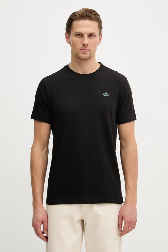 Lacoste t-shirt nadruk czarny TH0003