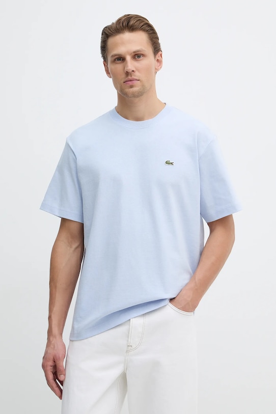 Lacoste t-shirt bawełniany bawełna niebieski TH0876