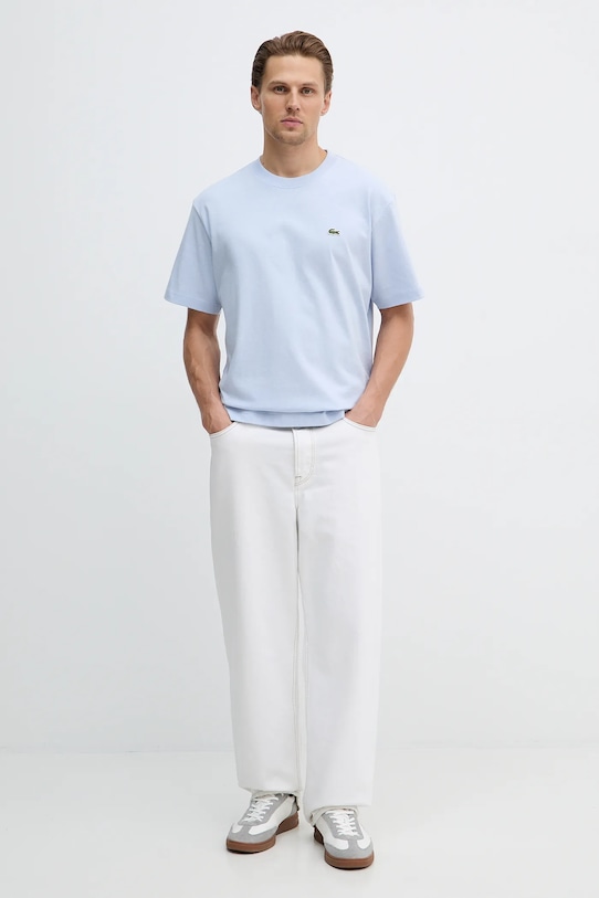 Lacoste t-shirt bawełniany TH0876 niebieski SS26