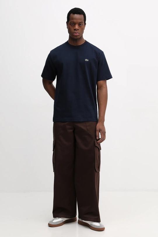 Lacoste t-shirt bawełniany TH0876 granatowy SS26