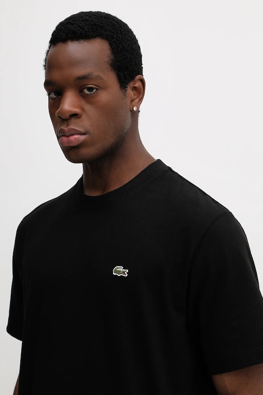 Lacoste t-shirt bawełniany czarny TH0876