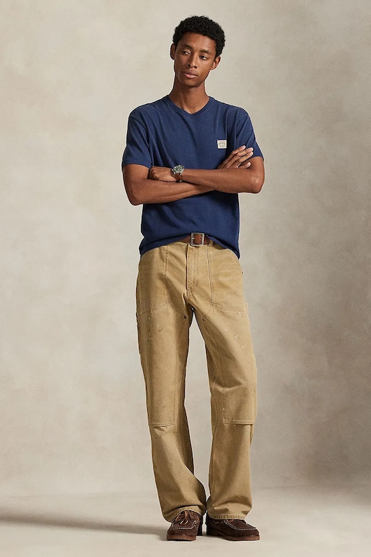 Oblečenie Bavlnené tričko Polo Ralph Lauren 10/1 HEAVY JERSEY 710P04965002 modrá