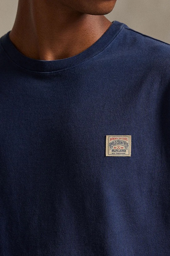 Bavlnené tričko Polo Ralph Lauren 10/1 HEAVY JERSEY modrá 710P04965002