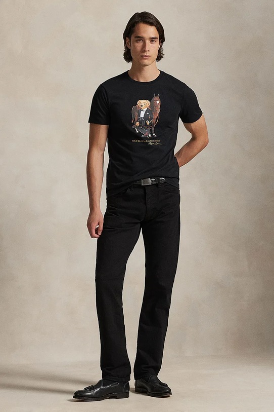 Oblečenie Bavlnené tričko Polo Ralph Lauren 26/1 JERSEY 710P08093002 čierna