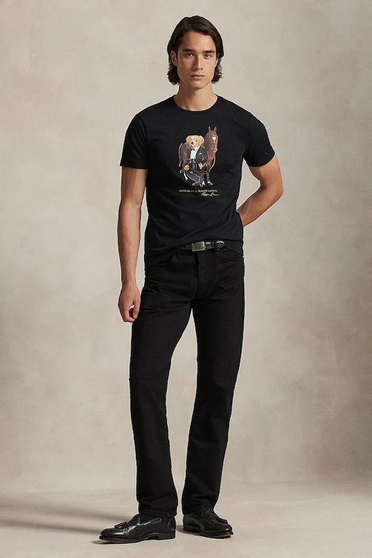 Oblečenie Bavlnené tričko Polo Ralph Lauren 26/1 JERSEY 710P08093002 čierna