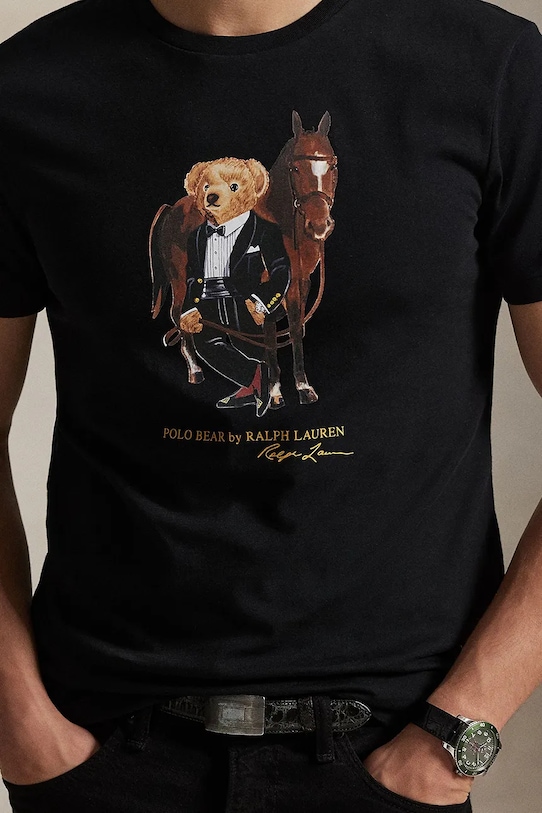 Bavlnené tričko Polo Ralph Lauren 26/1 JERSEY čierna 710P08093002