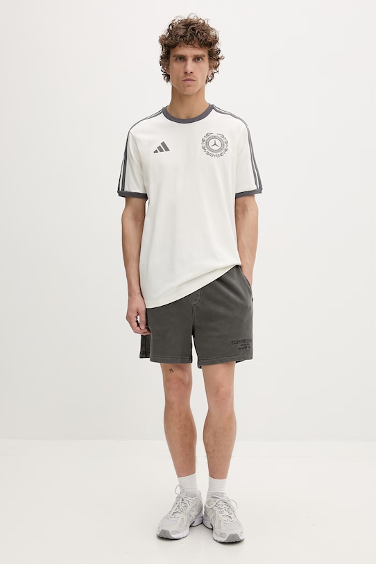 adidas t-shirt męski bawełniany x Mercedes KE8275 beżowy SS26