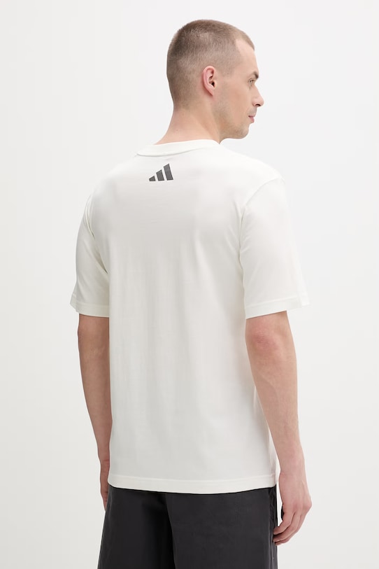 Odzież Adidas t-shirt męski bawełniany x Mercedes KE8289 beżowy
