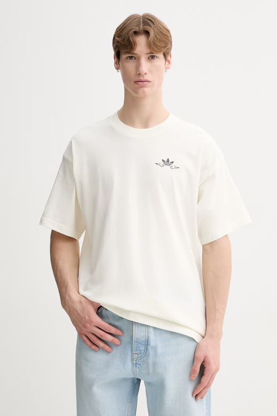 Odzież adidas Originals t-shirt bawełniany KW8002 beżowy