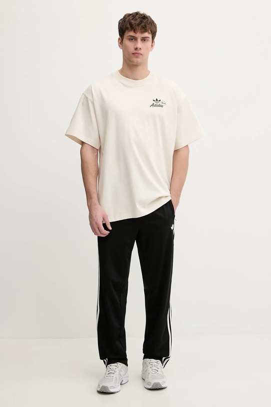adidas Originals t-shirt bawełniany KW7990 beżowy SS26