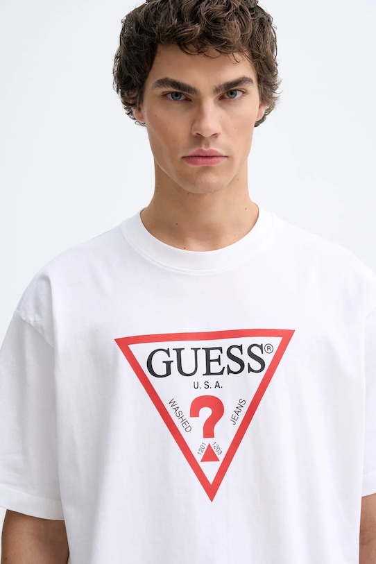 Guess Jeans t-shirt bawełniany biały M4YI45.K8FQ4