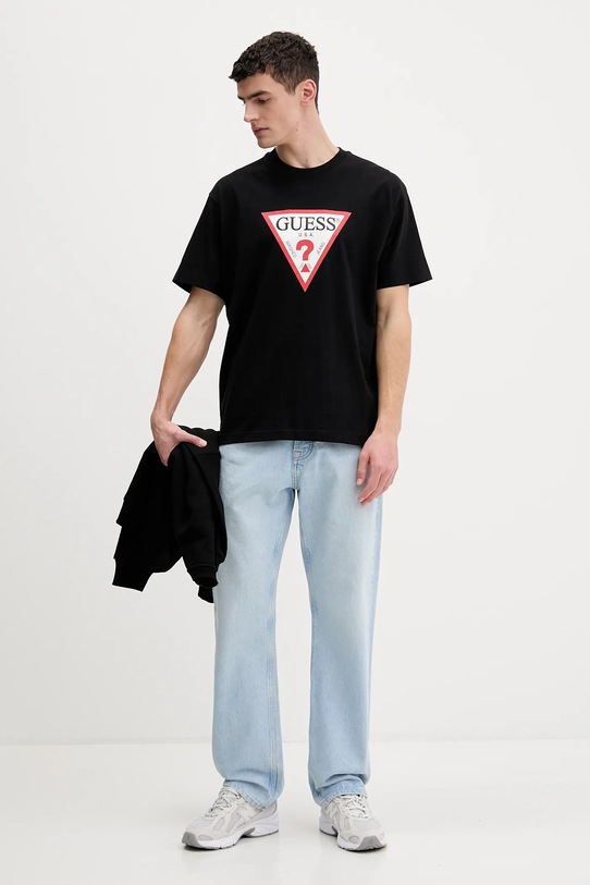 Guess Jeans t-shirt bawełniany M4YI45.K8FQ4 czarny SS26