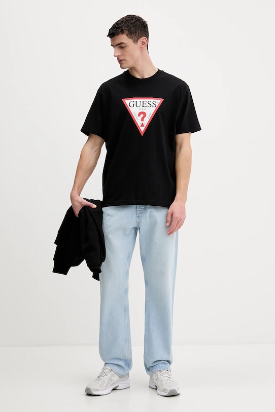 Guess Jeans t-shirt bawełniany M4YI45.K8FQ4 czarny SS26