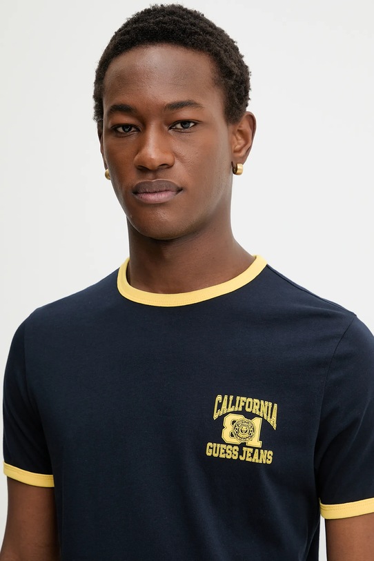 Guess Jeans t-shirt bawełniany granatowy M6RI39.K8HM0