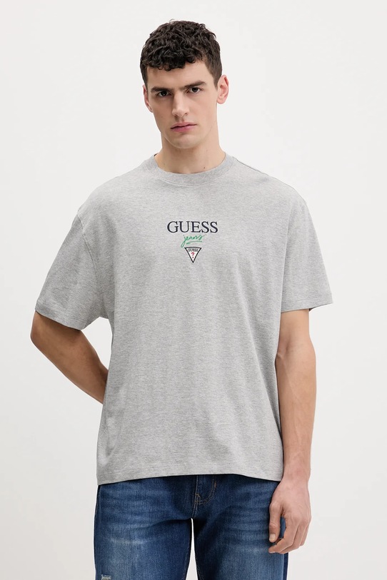 Guess Jeans t-shirt bawełniany nadruk szary M6RI45.K8HM0