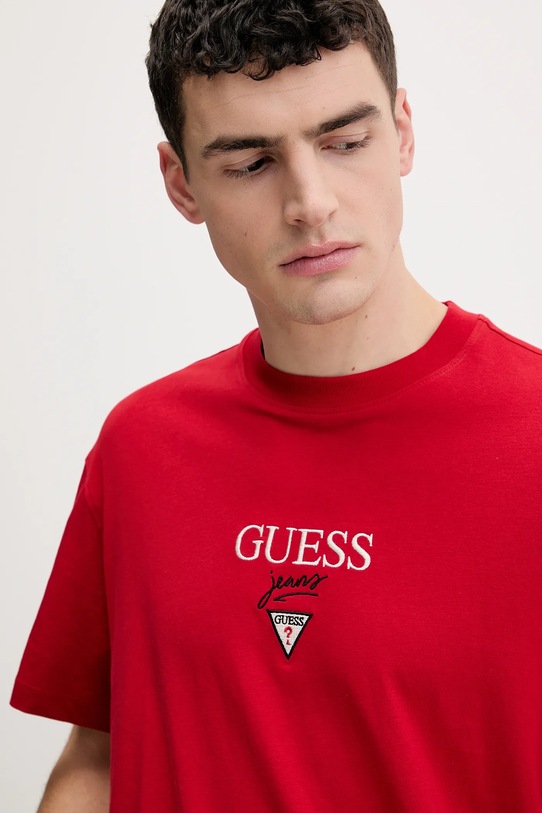 Guess Jeans t-shirt bawełniany czerwony M6RI45.K8HM0