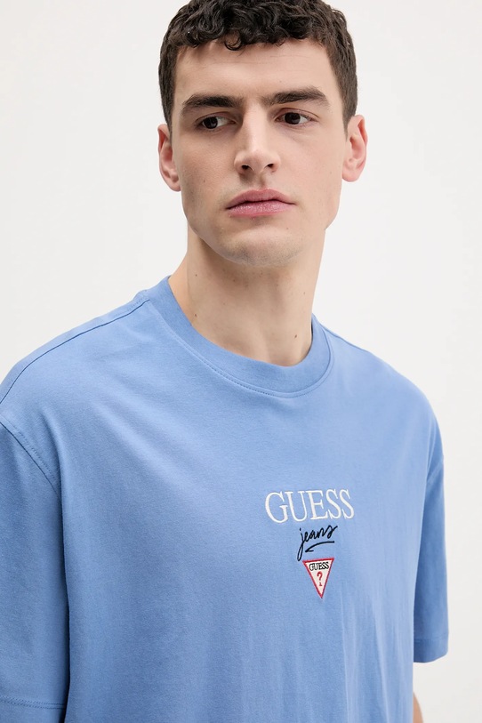 Guess Jeans t-shirt bawełniany niebieski M6RI45.K8HM0