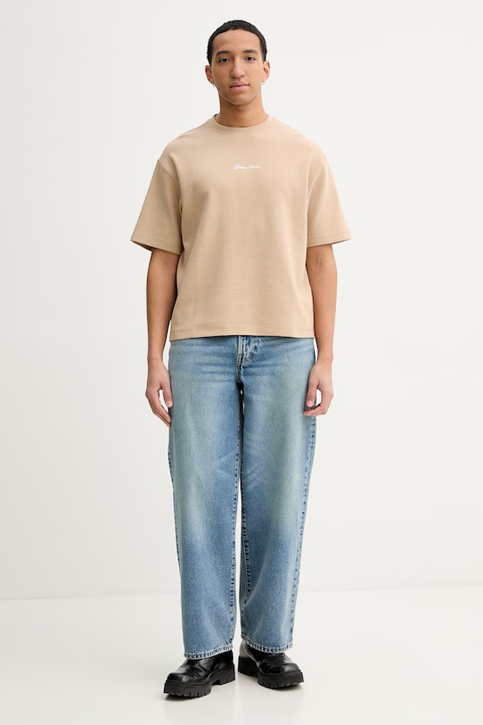 Guess Jeans t-shirt bawełniany M6RP14.KD461 beżowy SS26