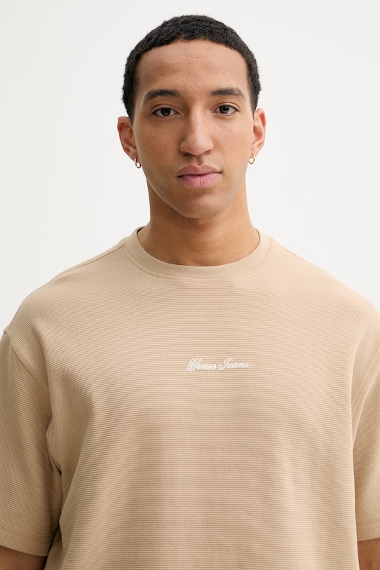 Guess Jeans t-shirt bawełniany beżowy M6RP14.KD461