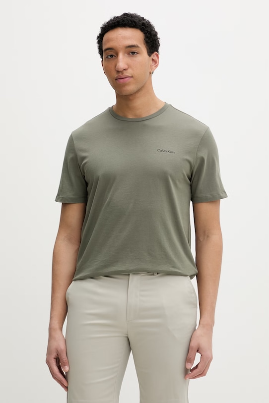 Calvin Klein тениска мъжка памучна зелен LV04LC255G