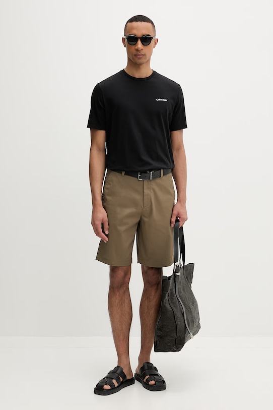 Calvin Klein moška bombažna kratka majica LV04LC255G črna SS26