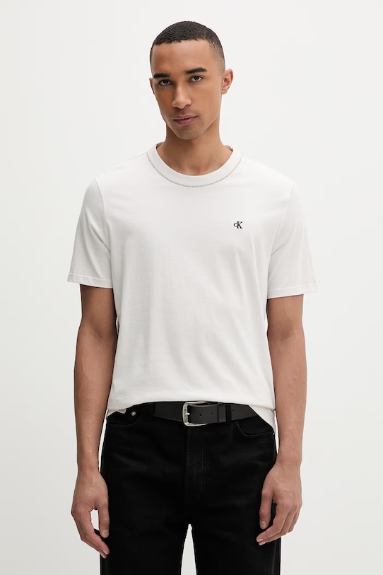 Calvin Klein t-shirt ανδρικό βαμβακερό μπεζ LV04LF223G
