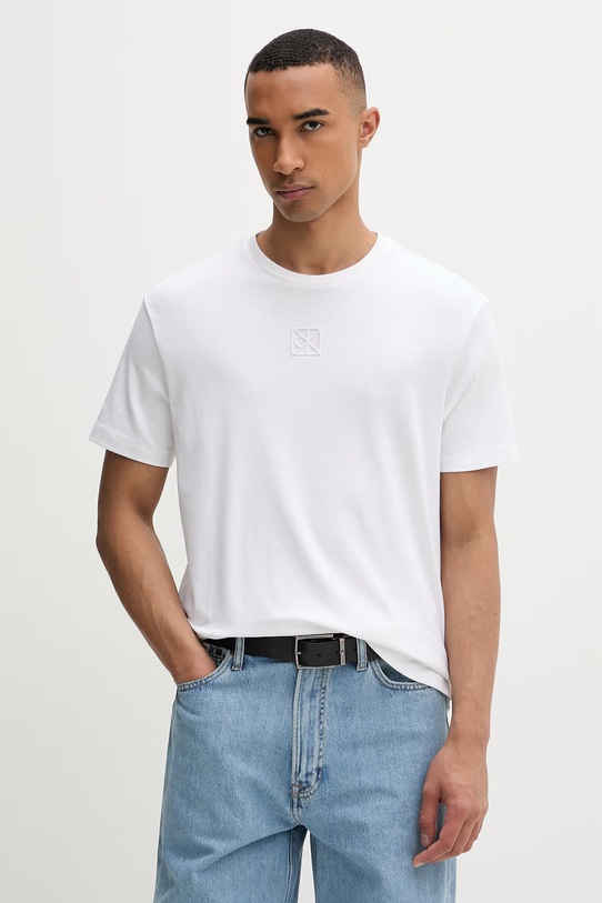 Calvin Klein t-shirt ανδρικός βαμβακερός λευκό LV04LF243G