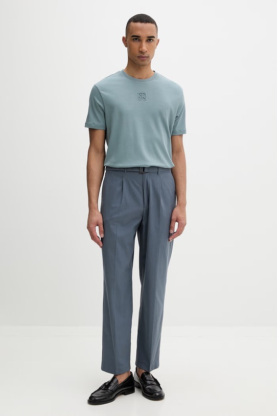 Calvin Klein T-shirt męski bawełniany LV04LF243G zielony SS26