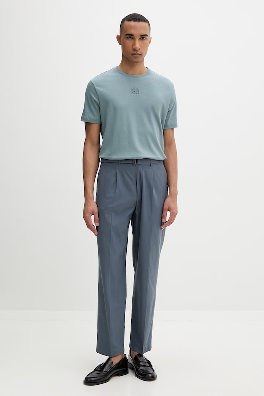 Calvin Klein T-shirt męski bawełniany LV04LF243G zielony SS26