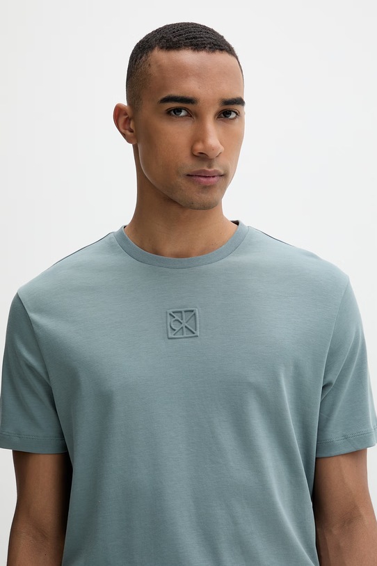 Calvin Klein T-shirt męski bawełniany zielony LV04LF243G