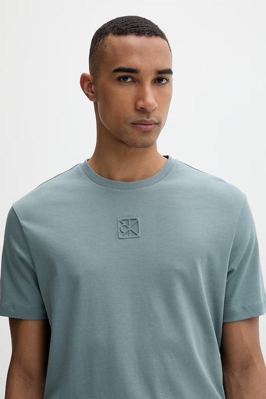 Calvin Klein T-shirt męski bawełniany zielony LV04LF243G