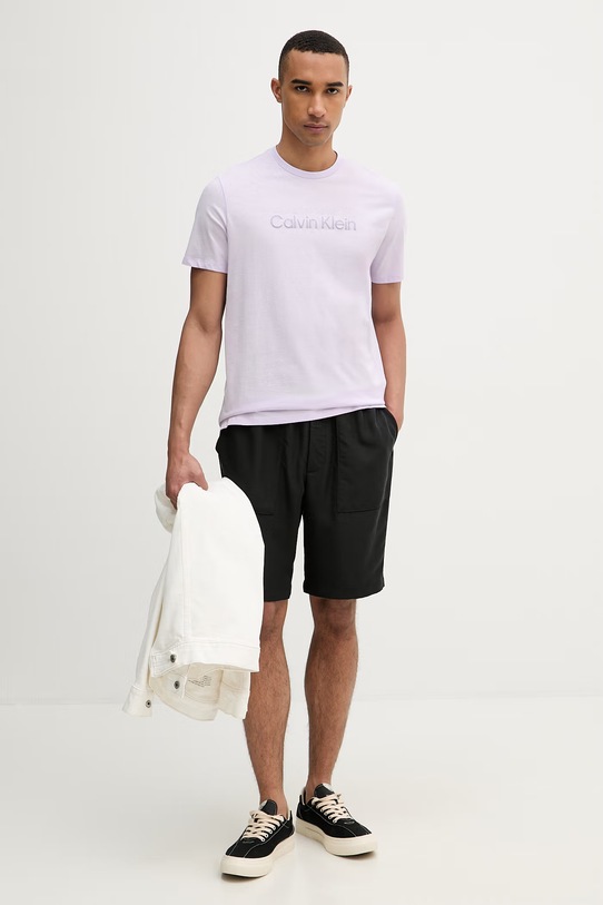 Calvin Klein tričko pánske bavlnené LV04LF809G fialová SS26