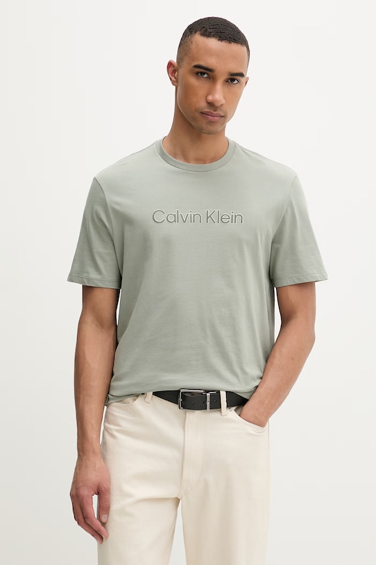 Calvin Klein t-shirt ανδρικό βαμβακερό πράσινο LV04LF809G