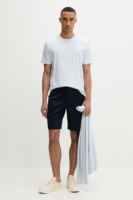 Calvin Klein T-shirt męski bawełniany LV04LF810G niebieski SS26