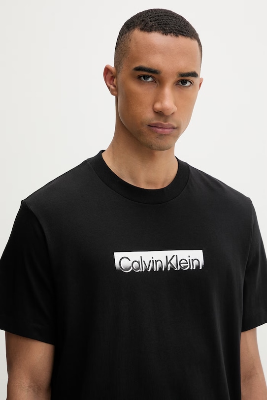 Calvin Klein T-shirt Ανδρικό βαμβακερό μαύρο LV04LF812G