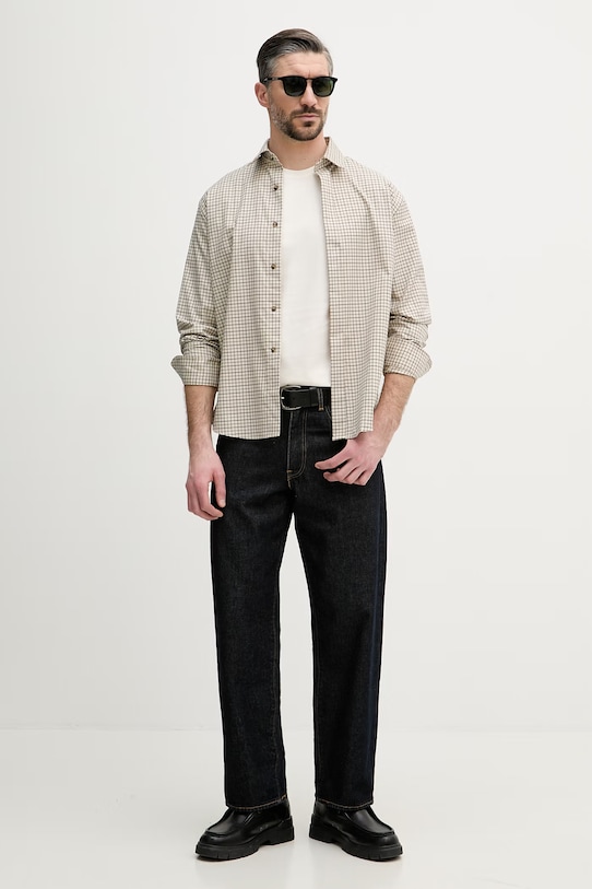 Barbour t-shirt basic męski bawełniany Camber MTS1395 beżowy SS26