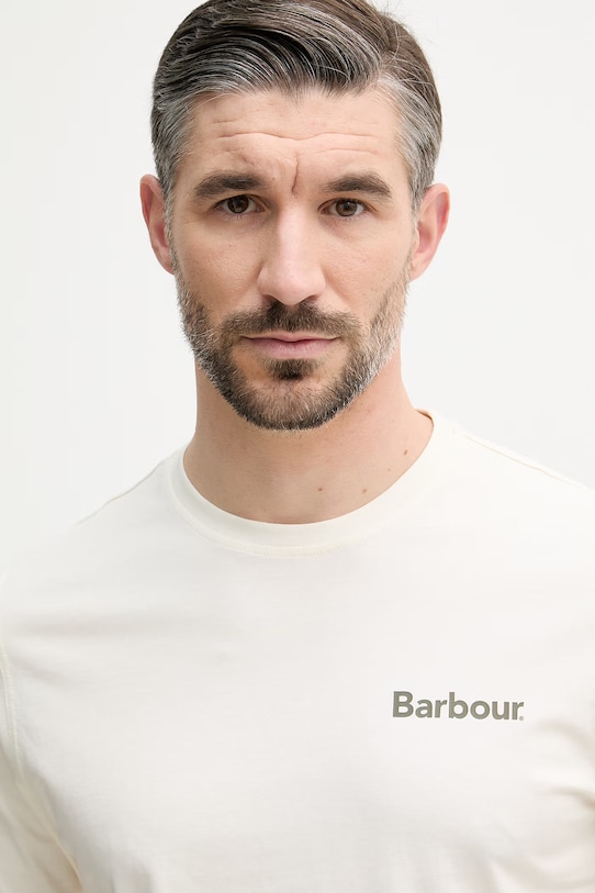 Barbour t-shirt basic męski bawełniany Camber beżowy MTS1395