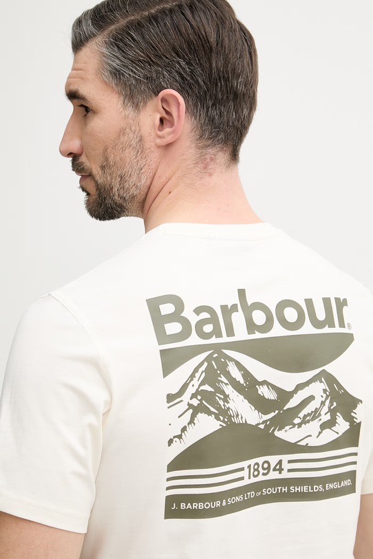 Barbour t-shirt basic męski bawełniany Camber MTS1395 beżowy