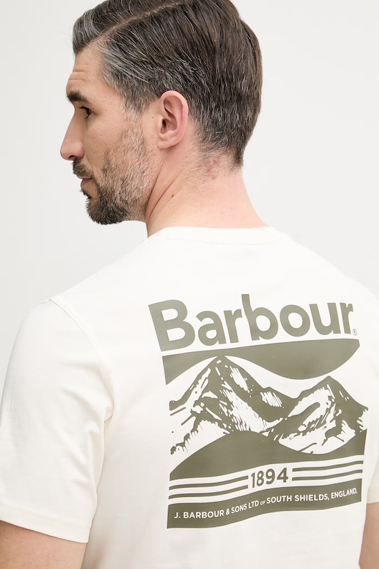 Barbour t-shirt basic męski bawełniany Camber MTS1395 beżowy