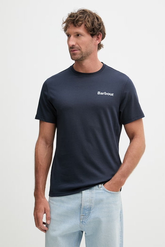Odzież Barbour t-shirt basic męski bawełniany Camber MTS1395 granatowy