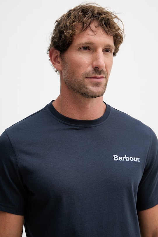 Barbour t-shirt basic męski bawełniany Camber granatowy MTS1395