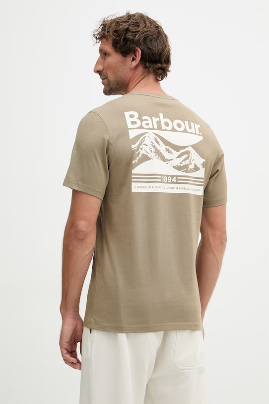 Barbour t-shirt basic męski bawełniany Camber zielony MTS1395