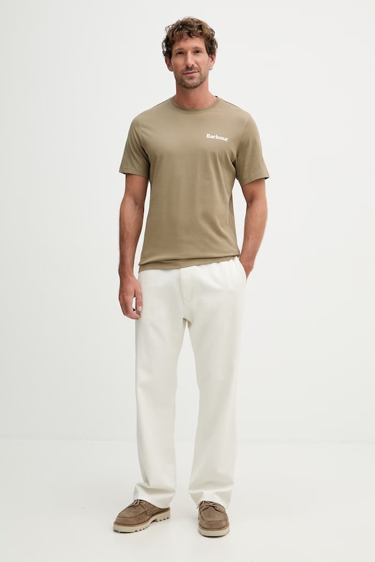 Barbour t-shirt basic męski bawełniany Camber MTS1395 zielony SS26