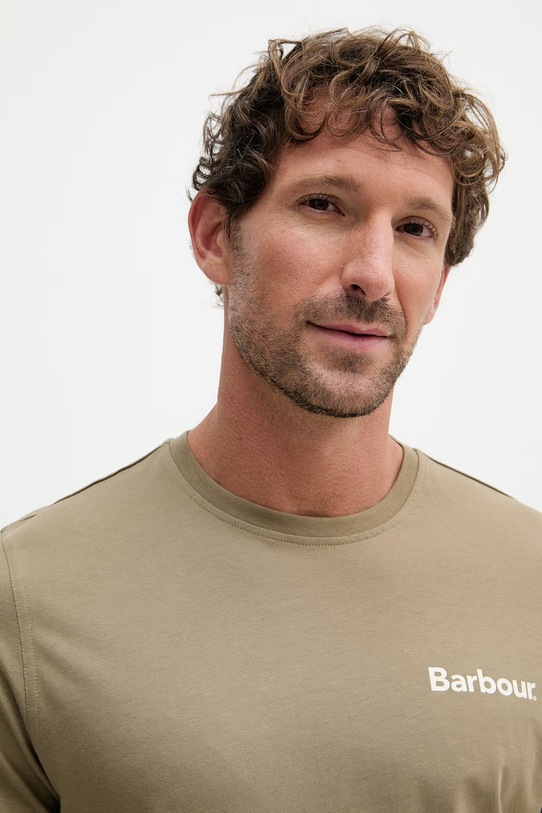 Barbour t-shirt basic męski bawełniany Camber zielony MTS1395