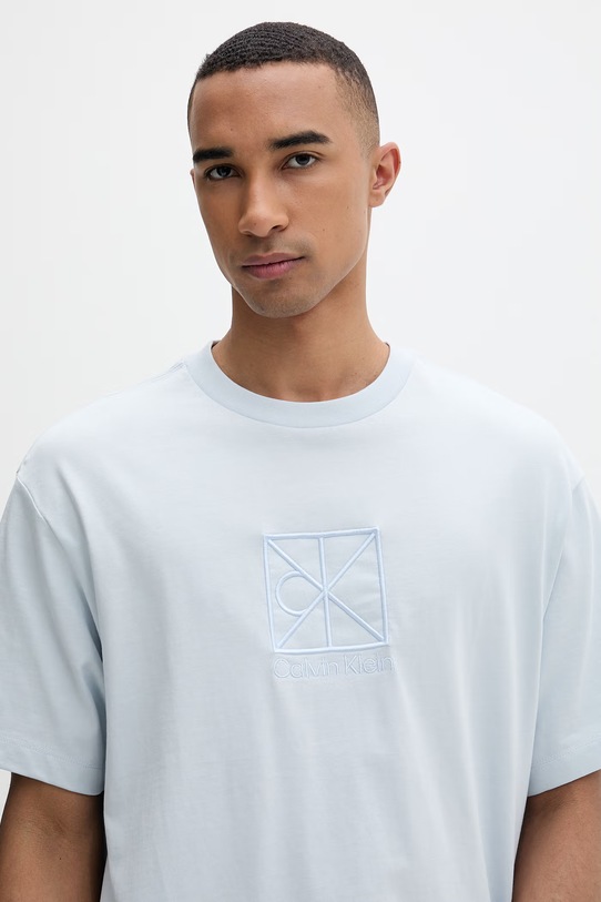 Calvin Klein T-shirt męski bawełniany niebieski LV14RF817G