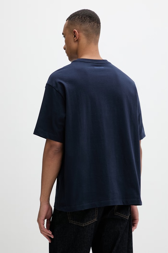 Odzież Calvin Klein T-shirt męski bawełniany LV14RF817G granatowy