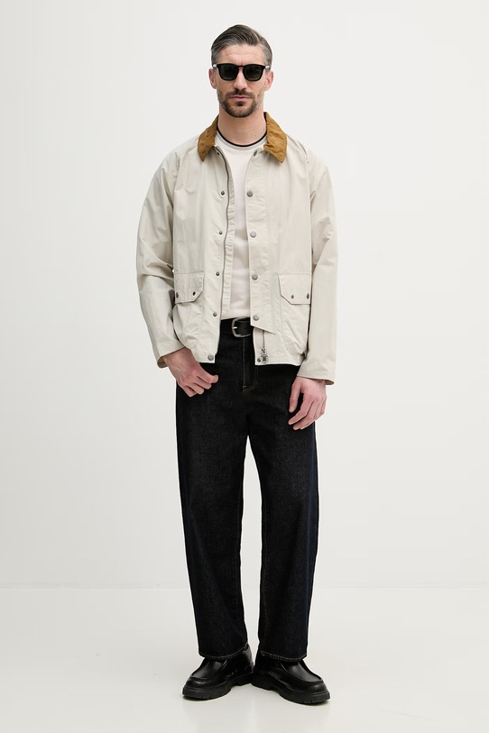 Barbour t-shirt męski bawełniany MTS1558 beżowy SS26