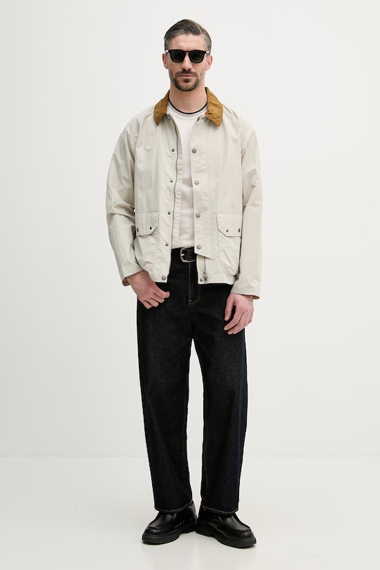 Barbour t-shirt męski bawełniany MTS1558 beżowy SS26